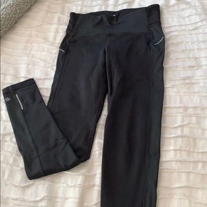 Athleta Black Fleece Lined Leggings